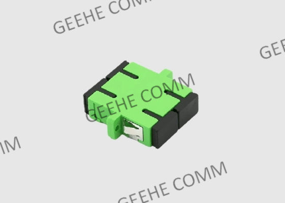 Adaptador verde plástico del tabique hermético del SC APC del duplex multi del modo con los rebordes