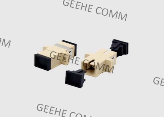 Adaptador beige del cable de fribra óptica del SC UPC del color a una cara del solo modo con los rebordes
