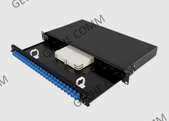 19" adaptadores a dos caras montados estante del puerto SM del panel de remiendo de la fibra óptica 24