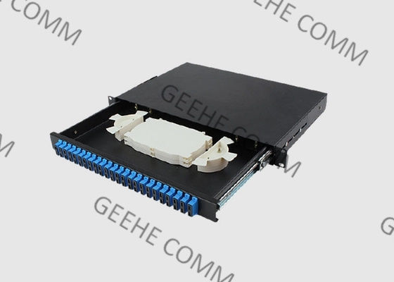 Adaptador a una cara del SC/de la PC de 19 de la pulgada 1U de estante del soporte de remiendo del panel 24 milímetros del puerto