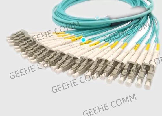 144 cable de la fibra de las fibras OM3 LC Dulpex 100G MPO