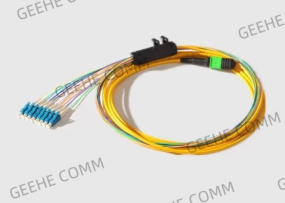 Solo modo 2.0M M 40G MPO al cable del desbloqueo de la fibra de 8 X LC