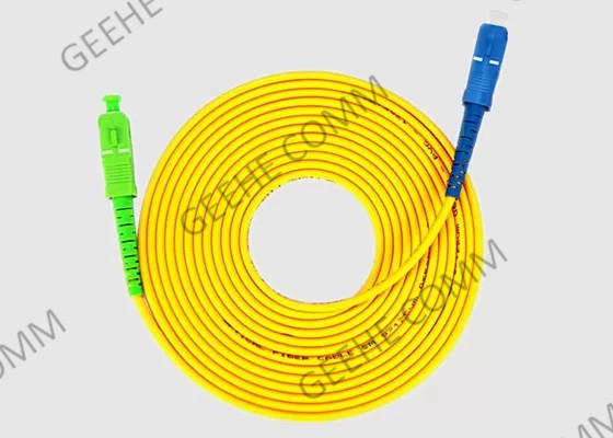 SC amarillo de 3.0m m al cordón de remiendo de la fibra óptica del solo modo del SC