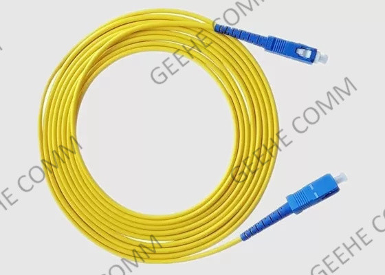 SC amarillo de 3.0m m al cordón de remiendo de la fibra óptica del solo modo del SC