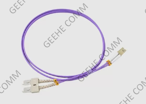 100 el remiendo de la fibra óptica del duplex 50/125 del carruaje LC-SC OM4 lleva modo multi