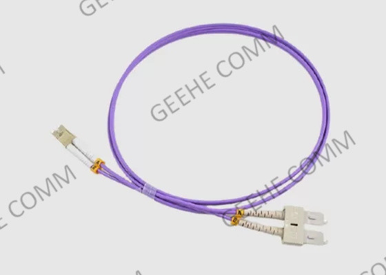 100 el remiendo de la fibra óptica del duplex 50/125 del carruaje LC-SC OM4 lleva modo multi