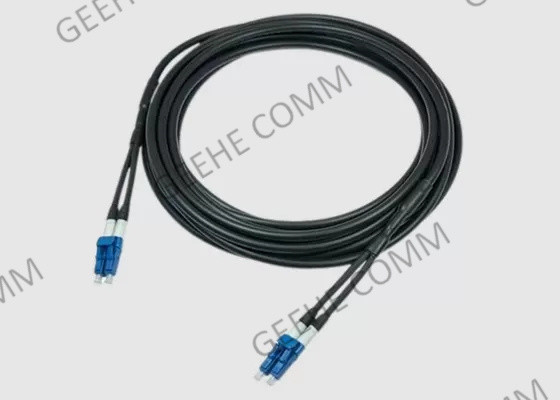 Prenda impermeable acorazada del solo modo del cordón de remiendo de la fibra óptica del duplex de la base al aire libre del LC 2