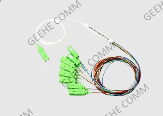 Divisor de acero 0.9m m del PLC del tubo 1x8 SC/APC Mini Fiber Optic del solo modo