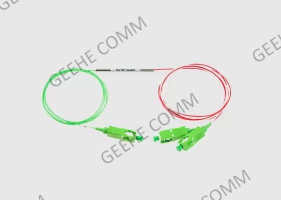 250um tipo ratio partido el 1M Length del acoplador 1310nm 1550nm 10/90 de la fibra del SC APC 1X2 del SM