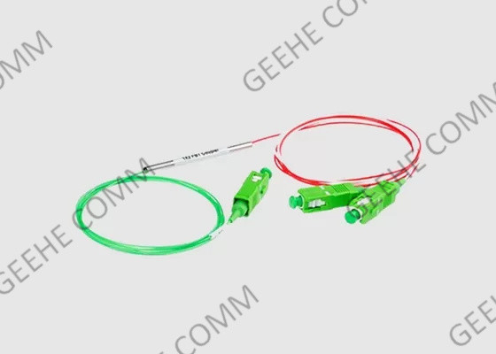 250um tipo ratio partido el 1M Length del acoplador 1310nm 1550nm 10/90 de la fibra del SC APC 1X2 del SM