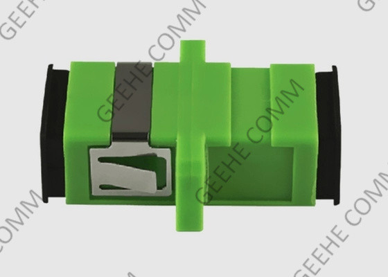 Color verde del SC APC del solo modo del adaptador a una cara del cable de fribra óptica