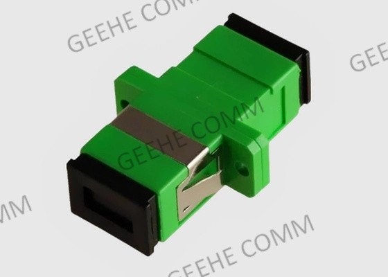 Color verde del SC APC del solo modo del adaptador a una cara del cable de fribra óptica