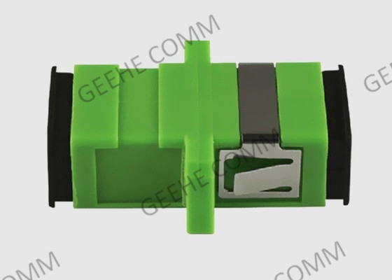 Color verde del SC APC del solo modo del adaptador a una cara del cable de fribra óptica