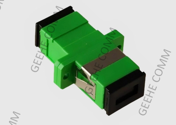 Color verde del SC APC del solo modo del adaptador a una cara del cable de fribra óptica