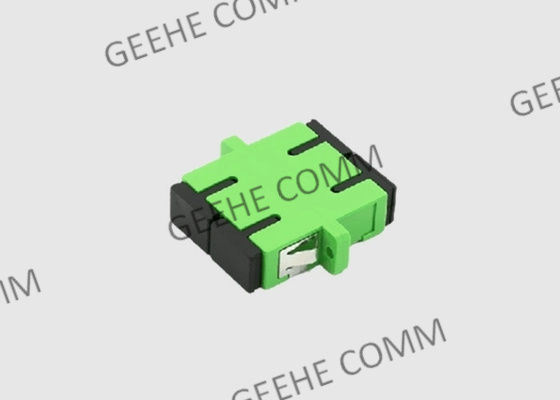 Adaptador verde plástico del tabique hermético del SC APC del duplex multi del modo con los rebordes