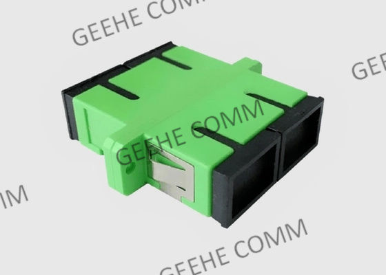 Adaptador verde plástico del tabique hermético del SC APC del duplex multi del modo con los rebordes