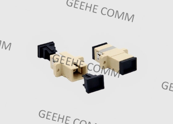 Adaptador beige del cable de fribra óptica del SC UPC del color a una cara del solo modo con los rebordes