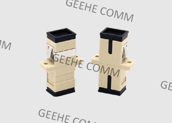 Adaptador beige del cable de fribra óptica del SC UPC del color a una cara del solo modo con los rebordes