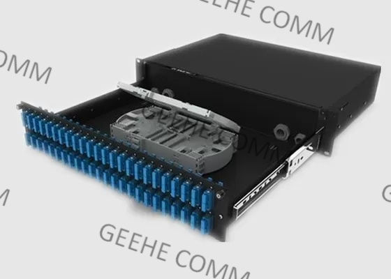 El panel de remiendo portuario de la fibra óptica del soporte 2U 48 de la pared del adaptador del SC