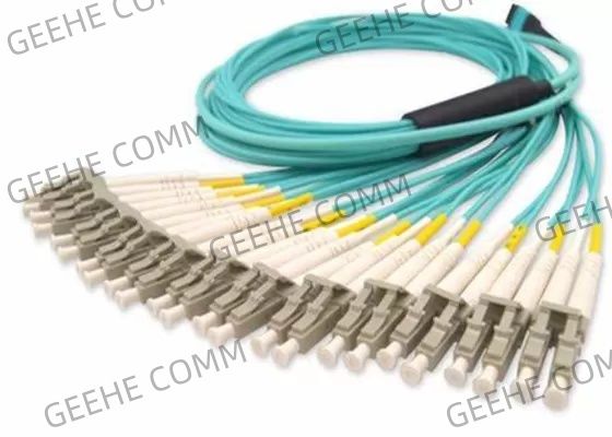 50/125 MPO con varios modos de funcionamiento a los cables de fribra óptica del duplex OM4 de 12x LC