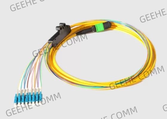 Solo modo 2.0M M 40G MPO al cable del desbloqueo de la fibra de 8 X LC