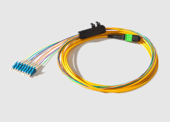 Solo modo 2.0M M 40G MPO al cable del desbloqueo de la fibra de 8 X LC