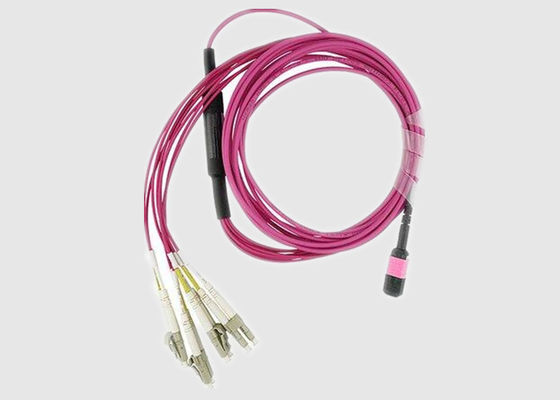 Corazones multi OM3 2.0m m MPO del tronco 8 al cable del desbloqueo del LC