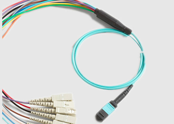 MPO 12 al cable de la fibra del modo MPO de las fibras 0.9m m Mulit del SC 12 de X