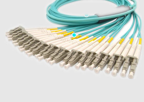 144 cable de la fibra de las fibras OM3 LC Dulpex 100G MPO