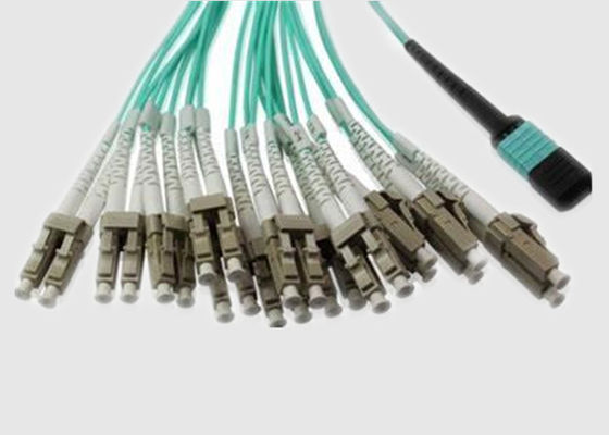 144 cable de la fibra de las fibras OM3 LC Dulpex 100G MPO