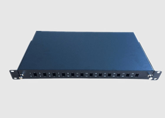 Los 24 paneles de remiendo de fibra portuarios del soporte de estante de la pulgada 1U de la bandeja 19 del empalme del LC