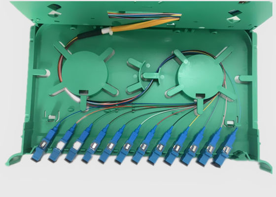 Soporte de estante del divisor 0.9m m del PLC de la fibra óptica de los corazones del Fanout 12 del SC UPC del solo modo