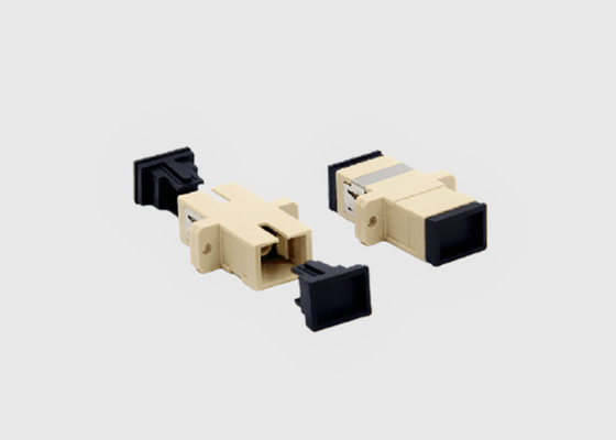 Adaptador beige del cable de fribra óptica del SC UPC del color a una cara del solo modo con los rebordes