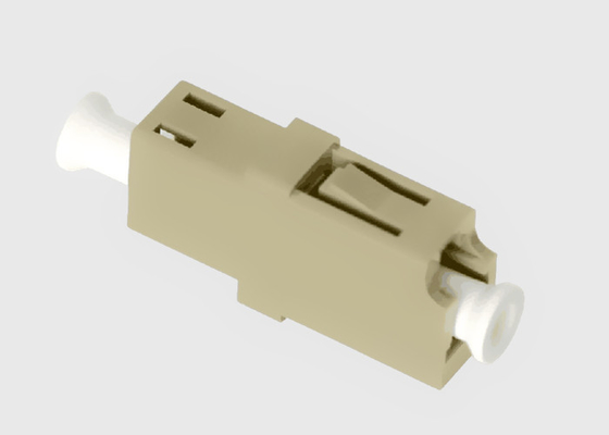 Adaptador plástico beige de la fibra óptica del simplex con varios modos de funcionamiento OM3 LC ningunos rebordes