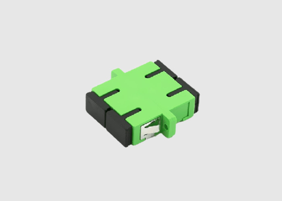 Adaptador verde plástico del tabique hermético del SC APC del duplex multi del modo con los rebordes
