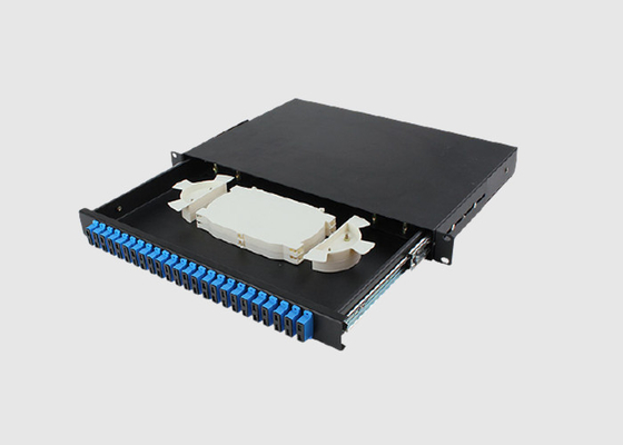Adaptador a una cara del SC/de la PC de 19 de la pulgada 1U de estante del soporte de remiendo del panel 24 milímetros del puerto