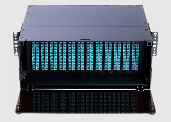 el panel de remiendo de fibra del soporte de estante de 4U HD con el panel del adaptador o el casete de MPO/de MTP
