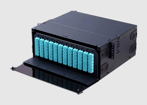 el panel de remiendo de fibra del soporte de estante de 4U HD con el panel del adaptador o el casete de MPO/de MTP